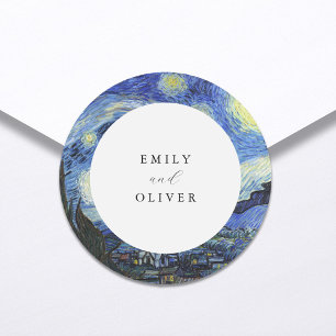 Vincent Van Gogh Sterrennacht bruiloft Ronde Sticker