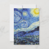 Vincent Van Gogh Sterrennacht bruiloft RSVP Kaartje (Achterkant)