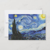 Vincent Van Gogh Sterrennacht bruiloft RSVP Kaartje (Achterkant)