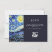 Vincent Van Gogh Sterrennacht bruiloft RSVP Kaartje (Voorkant)