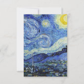 Vincent Van Gogh Sterrennacht bruiloft RSVP Kaartje (Achterkant)