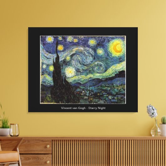 Vincent van Gogh, Sterrennacht Canvas Afdruk (Insitu (Woonkamer))