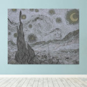 Vincent Van Gogh - Sterrennacht Canvas Afdruk (Insitu (Houten vloer))