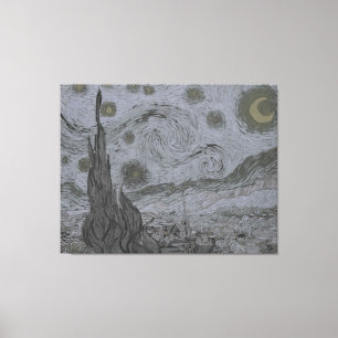 Vincent Van Gogh - Sterrennacht Canvas Afdruk