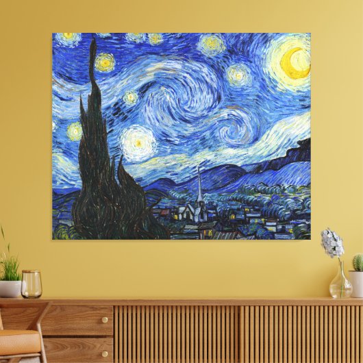 Vincent Van Gogh Sterrennacht Canvas Afdruk (Insitu (Woonkamer))