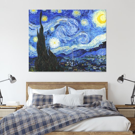 Vincent Van Gogh Sterrennacht Canvas Afdruk (Insitu (Slaapkamer))