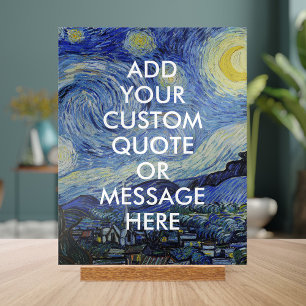Vincent Van Gogh Sterrennacht Custom Quote Acryl Bord