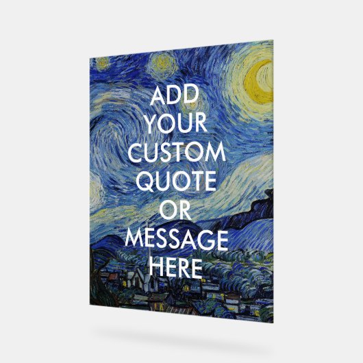 Vincent Van Gogh Sterrennacht Custom Quote Acryl Bord (Hoek)
