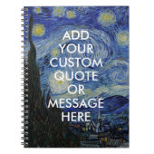 Vincent Van Gogh Sterrennacht Custom Quote Notitieboek (Voorkant)