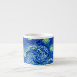 vincent van gogh sterrennacht espresso kop<br><div class="desc">Van Gogh's beroemde schilderij,  "De Sterrennacht". Van Gogh schilderde tijdens zijn verblijf in het asiel van Saint Remy in de jaren tachtig de rolheuvels en de cyperbomen die hij uit zijn raam zag. Digitaal verbeterd door PixDezines. Copyright © 2008-2016 PixDezines.com™ en PixDezines™ op zazzle.com. Alle rechten voorbehouden.</div>
