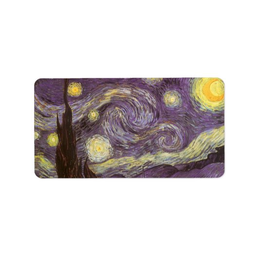 Vincent van Gogh - Sterrennacht Etiket (Voorkant)