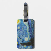 Vincent Van Gogh Sterrennacht  Fine Art Bagagelabel (Achterkant verticaal)
