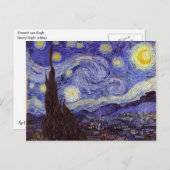 Vincent Van Gogh Sterrennacht Fine Art Briefkaart (Voorkant / Achterkant)