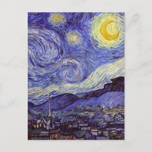 Vincent Van Gogh Sterrennacht  Fine Art Briefkaart (Voorkant)