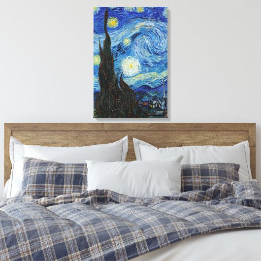 Vincent Van Gogh Sterrennacht  Fine Art Canvas Afdruk (Insitu (Slaapkamer))