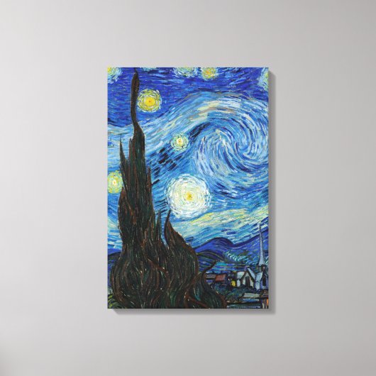 Vincent Van Gogh Sterrennacht  Fine Art Canvas Afdruk (Voorkant)