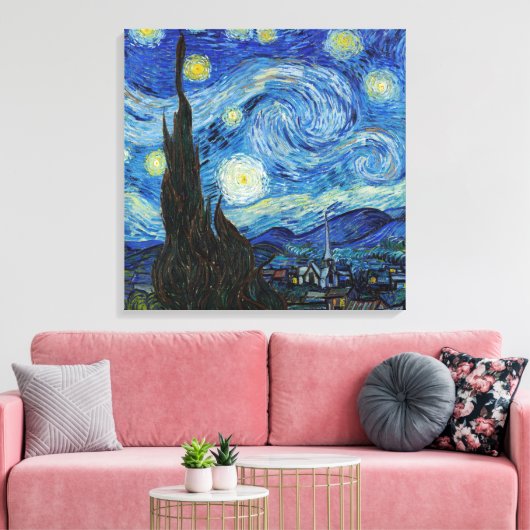Vincent Van Gogh Sterrennacht  Fine Art Canvas Afdruk (Insitu (Woonkamer))
