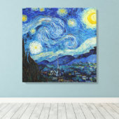 Vincent Van Gogh Sterrennacht Fine Art Canvas Afdruk (Insitu (Houten vloer))