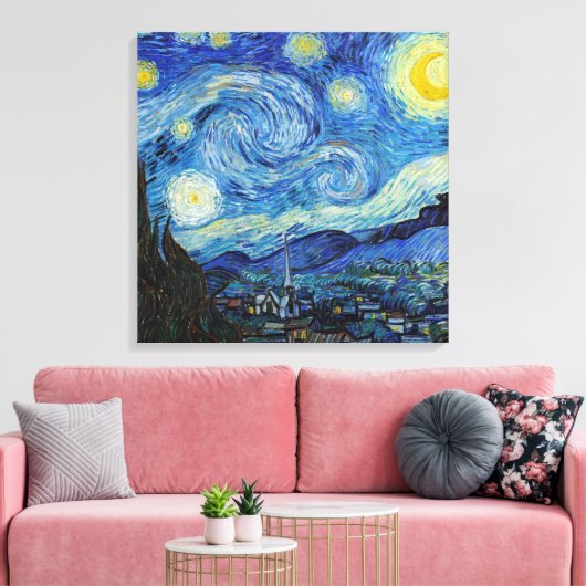 Vincent Van Gogh Sterrennacht  Fine Art Canvas Afdruk (Insitu (Woonkamer))