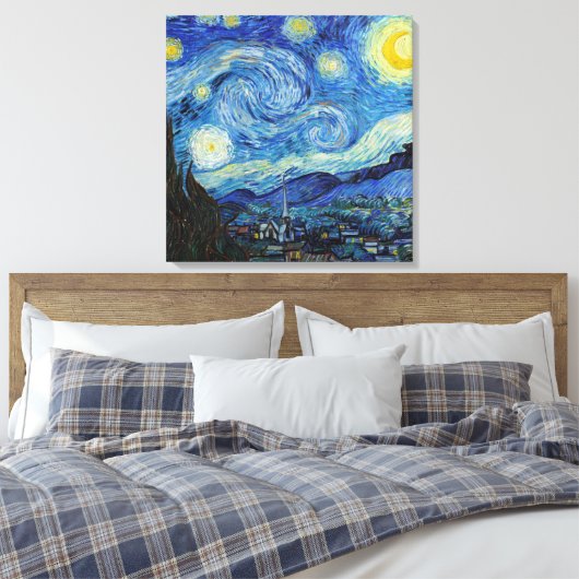 Vincent Van Gogh Sterrennacht  Fine Art Canvas Afdruk (Insitu (Slaapkamer))