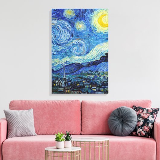 Vincent Van Gogh Sterrennacht Fine Art Canvas Afdruk (Insitu (Woonkamer))