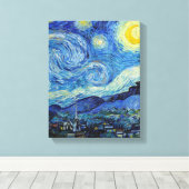 Vincent Van Gogh Sterrennacht Fine Art Canvas Afdruk (Insitu (Houten vloer))
