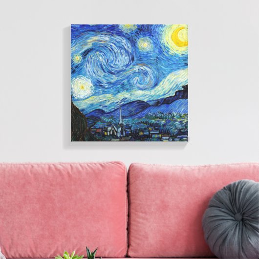 Vincent Van Gogh Sterrennacht  Fine Art Canvas Afdruk (Insitu (Woonkamer))