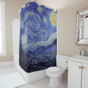 Vincent Van Gogh Sterrennacht  Fine Art Douchegordijn