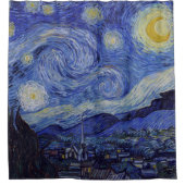 Vincent Van Gogh Sterrennacht  Fine Art Douchegordijn (Voorkant)