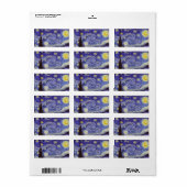 Vincent Van Gogh Sterrennacht Fine Art Etiket (Full Sheet)
