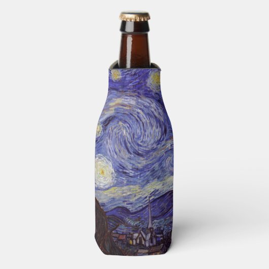 Vincent Van Gogh Sterrennacht  Fine Art Flesjeskoeler (Fles Voorkant)