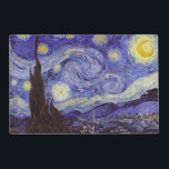 Vincent Van Gogh Sterrennacht  Fine Art Gelamineerde Placemat<br><div class="desc">Vincent van Gogh Sterrennacht Fine Art Painting Sterrennacht is een schilderij van de Nederlandse postpressionist Vincent van Gogh. De blauwe nachtelijke hemel is gevuld met ronddraaiende wolken, sterren en een heldere halve maan. De Sterrennacht is de enige nocturne in de reeks uitzichten uit zijn slaapkamerraam. Beweging: Post-Impressionisme. Prachtige artistieke decoratieve...</div>
