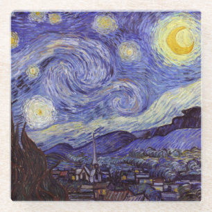 Vincent Van Gogh Sterrennacht  Fine Art Glazen Onderzetter