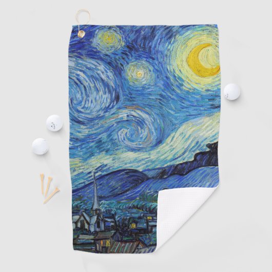 Vincent Van Gogh Sterrennacht Fine Art Golfhanddoek (Insitu)