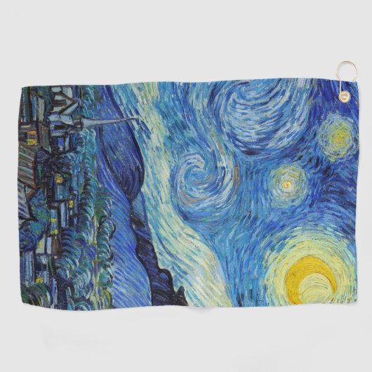 Vincent Van Gogh Sterrennacht  Fine Art Golfhanddoek (Horizontaal)