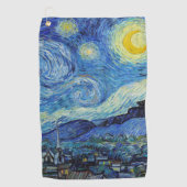 Vincent Van Gogh Sterrennacht Fine Art Golfhanddoek (Voorkant)