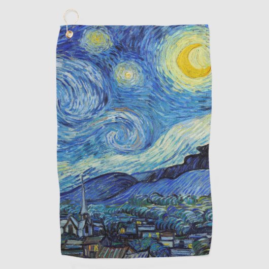 Vincent Van Gogh Sterrennacht  Fine Art Golfhanddoek (Voorkant)