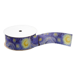 Vincent Van Gogh Sterrennacht  Fine Art Grosgrain Lint