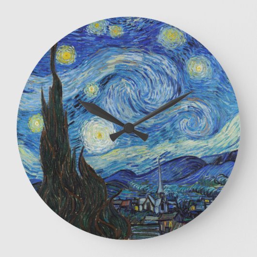 Vincent Van Gogh Sterrennacht  Fine Art Grote Klok (Voorkant)