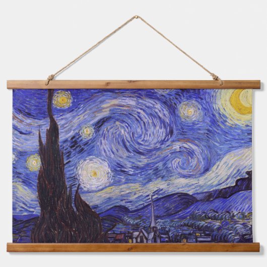 Vincent Van Gogh Sterrennacht  Fine Art Hangend Wandkleed (Voorkant)