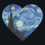 Vincent Van Gogh Sterrennacht  Fine Art Hart Sticker<br><div class="desc">Vincent Van Gogh Sterrennacht  Fine Art Heart Sticker</div>