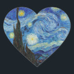 Vincent Van Gogh Sterrennacht  Fine Art Hart Sticker<br><div class="desc">Vincent Van Gogh Sterrennacht  Fine Art Heart Sticker</div>