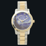 Vincent Van Gogh Sterrennacht Fine Art Horloge<br><div class="desc">Vincent van Gogh Sterrennacht Fine Art Painting Sterrennacht is een schilderij van de Nederlandse postpressionist Vincent van Gogh. De blauwe nachtelijke hemel is gevuld met ronddraaiende wolken, sterren en een heldere halve maan. Het is sinds 1941 in het permanent collectie van het Museum of Modern Art in New York City....</div>