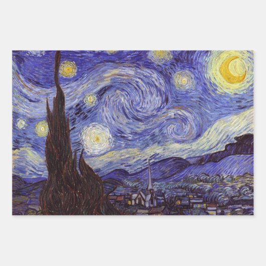 Vincent Van Gogh Sterrennacht  Fine Art Inpakpapier Vel (Voorkant)