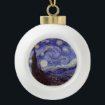 Vincent Van Gogh Sterrennacht  Fine Art Keramische Bal Ornament<br><div class="desc">Vincent van Gogh Sterrennacht Fine Art Painting Sterrennacht is een schilderij van de Nederlandse postpressionist Vincent van Gogh. De blauwe nachtelijke hemel is gevuld met ronddraaiende wolken, sterren en een heldere halve maan. De Sterrennacht is de enige nocturne in de reeks uitzichten uit zijn slaapkamerraam. Beweging: Post-Impressionisme. Prachtige artistieke decoratieve...</div>