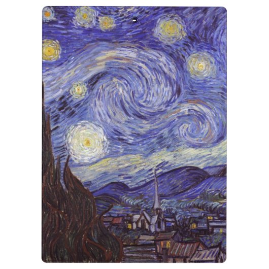 Vincent Van Gogh Sterrennacht  Fine Art Klembord (Achterkant)