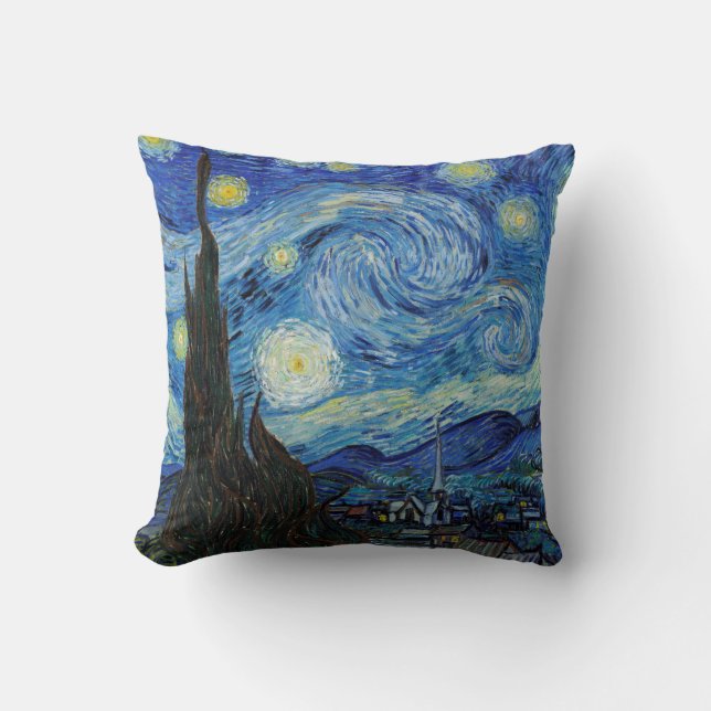 Vincent Van Gogh Sterrennacht  Fine Art Kussen (Voorkant)