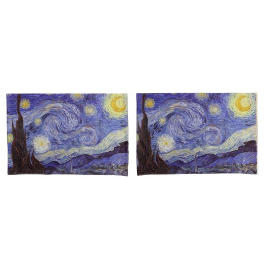 Vincent Van Gogh Sterrennacht Fine Art Kussensloop (Voorkant-Set)