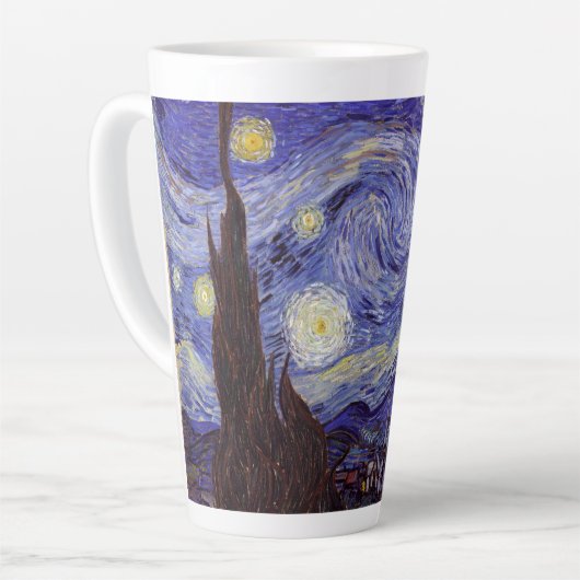Vincent Van Gogh Sterrennacht  Fine Art Latte Mok (Linkerhoek)
