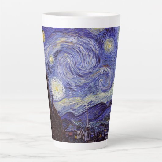 Vincent Van Gogh Sterrennacht  Fine Art Latte Mok (Voorkant)